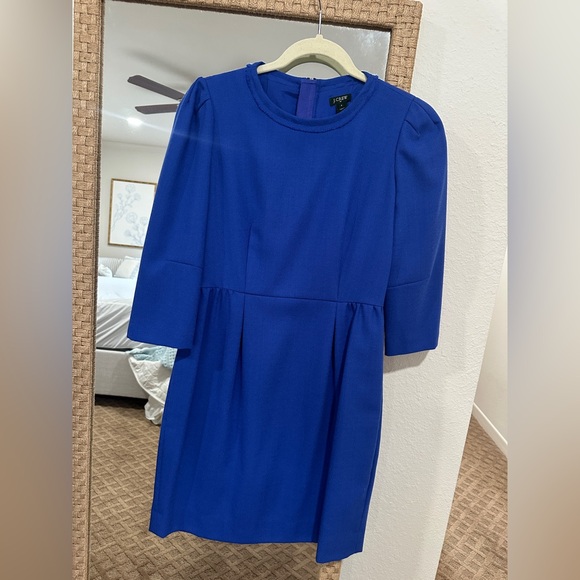 J.Crew Royal Blue Preppy Dress - Size 2 - 3/4 Sleeves, Knee Length - Picture 4 of 9
